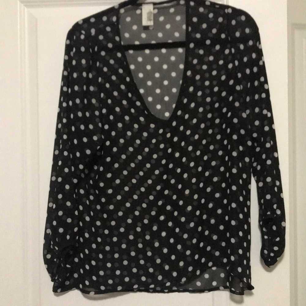 B&W polka dot blouse